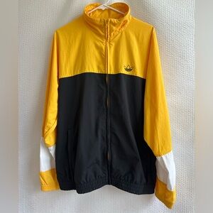 Adidas Y2K Retro Rare Tourney Men’s Black Yellow Zip-Up Warm Up Jacket Size: M